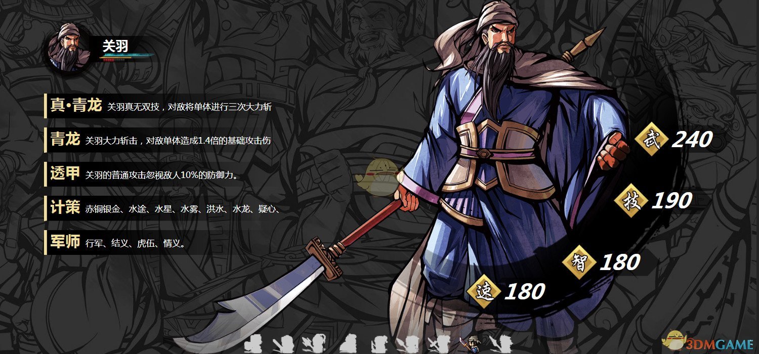 《吞食孔明传》武将关羽属性技能介绍