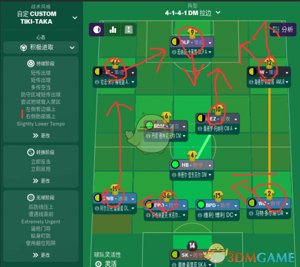 《足球经理2019》前锋回撤战术分析