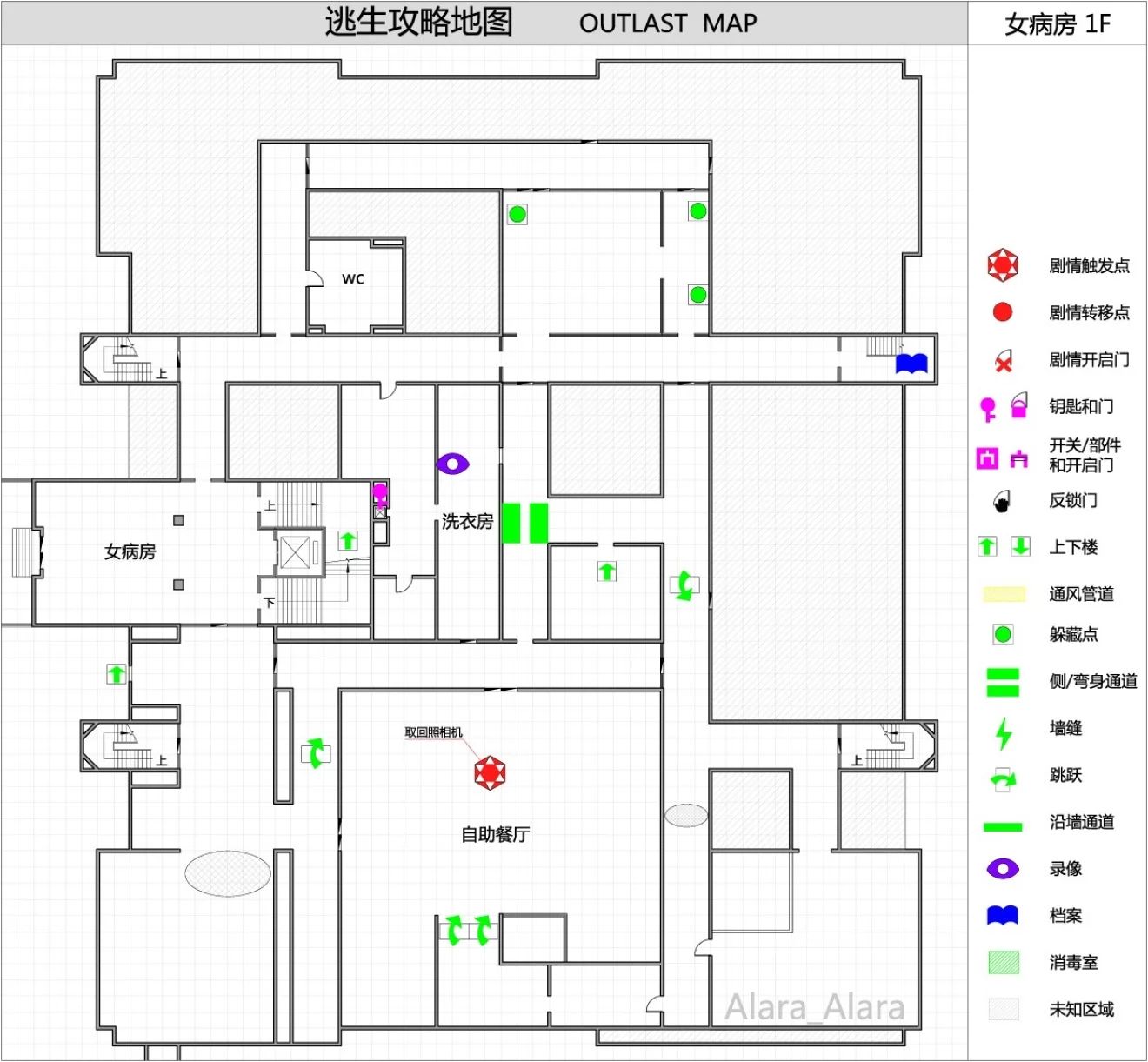 《逃生（outlast）》游戏完整地图