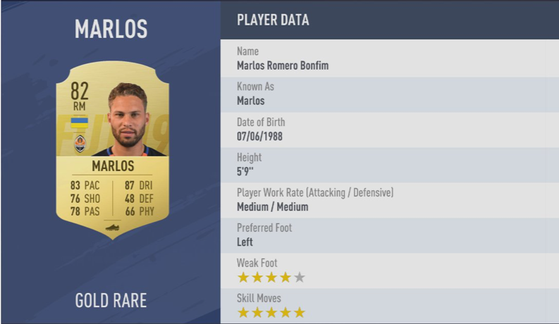 《FIFA 19》全5星花式球员汇总