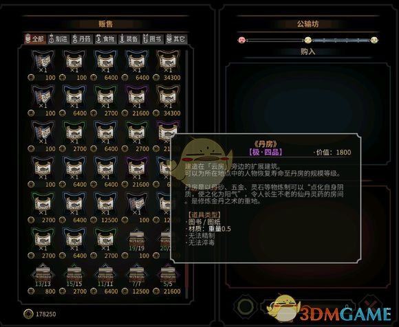 《太吾绘卷》各大势力商会售卖商品及作用分析