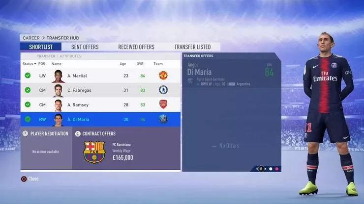 《FIFA 19》经理模式推荐球员一览