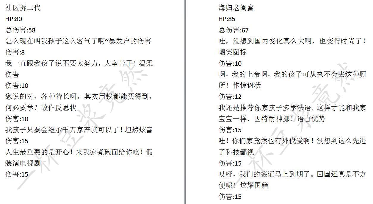 《中国式家长》面子对决对手数据一览