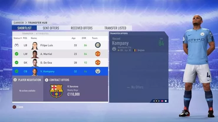 《FIFA 19》经理模式推荐球员一览