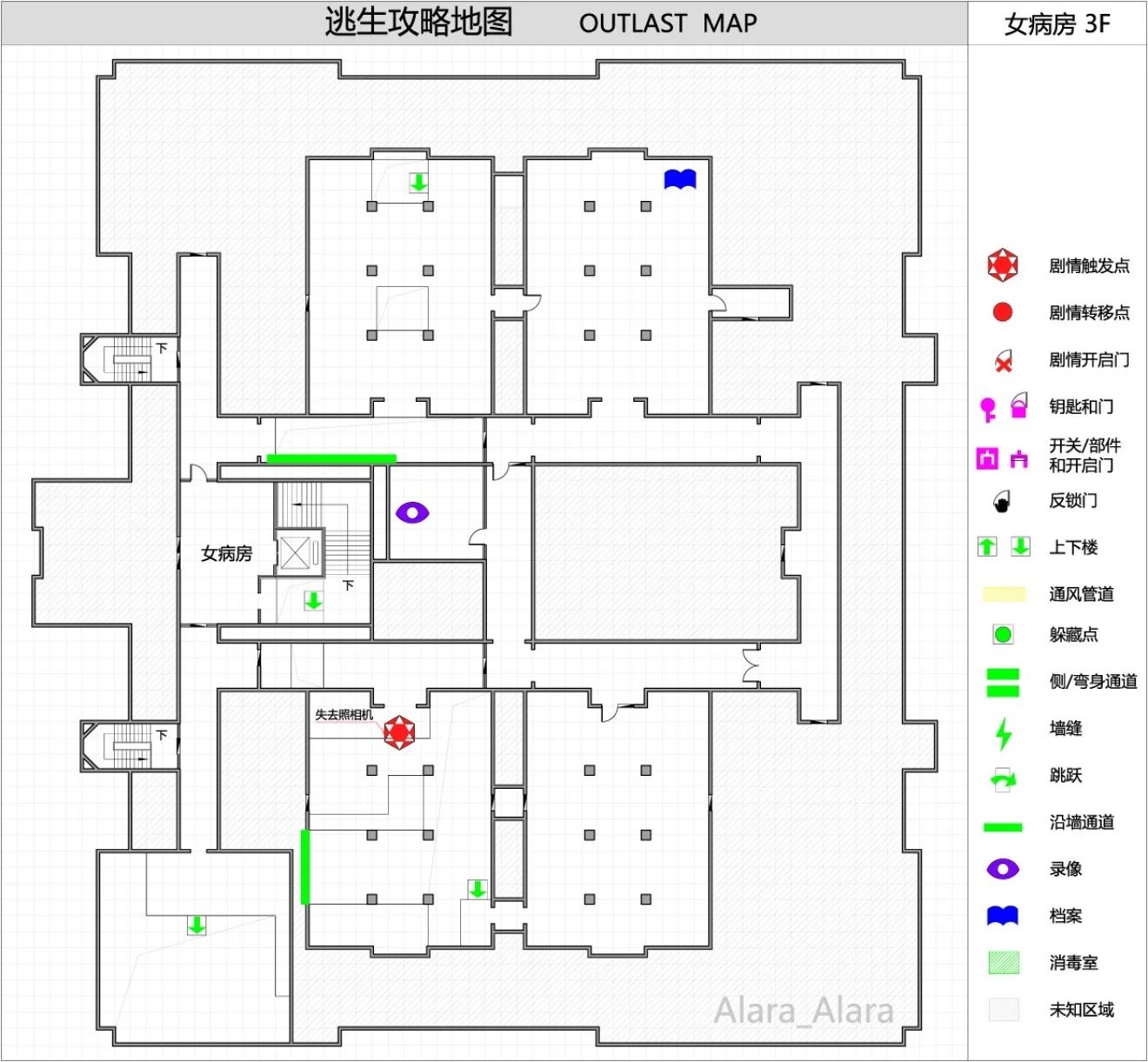 《逃生（outlast）》游戏完整地图