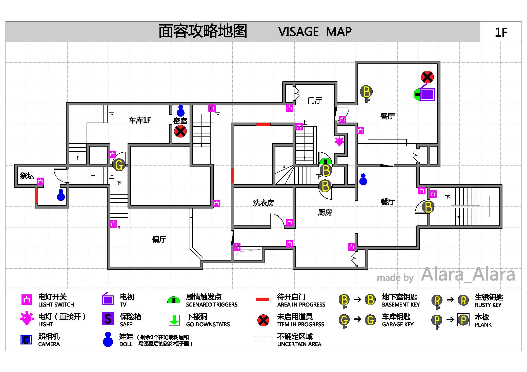《面容（Visage）》游戏完整地图一览