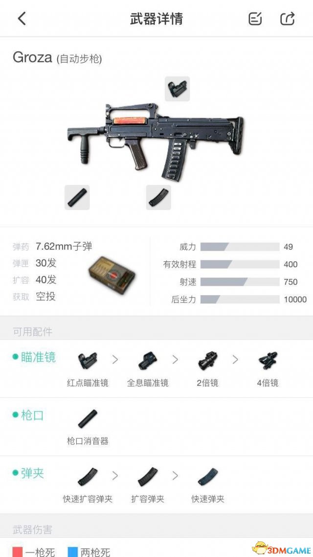 绝地求生Groza枪械使用技巧