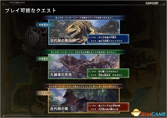 怪物猎人世界公开TGS试玩版操作手册介绍
