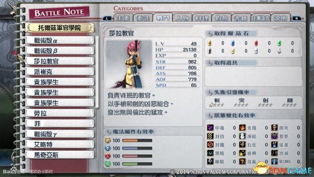 英雄传说闪之轨迹PC版全怪物图鉴大全 战斗图鉴介绍