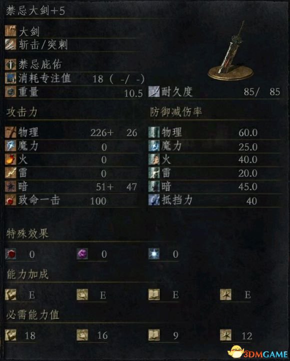 黑暗之魂3禁忌大剑怎么样 黑暗之魂3禁忌大剑特性