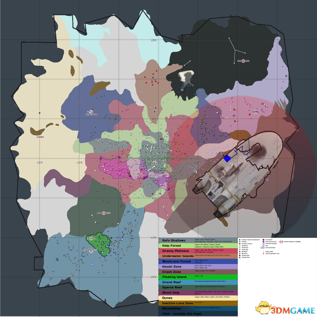 美丽水世界地图资源一览 Subnautica完整地图详情