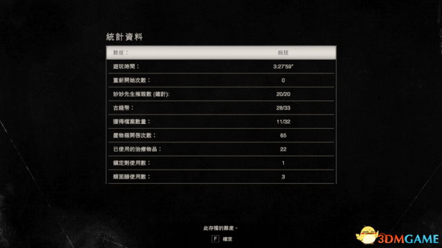 生化危机7疯狂模式4小时0死攻略