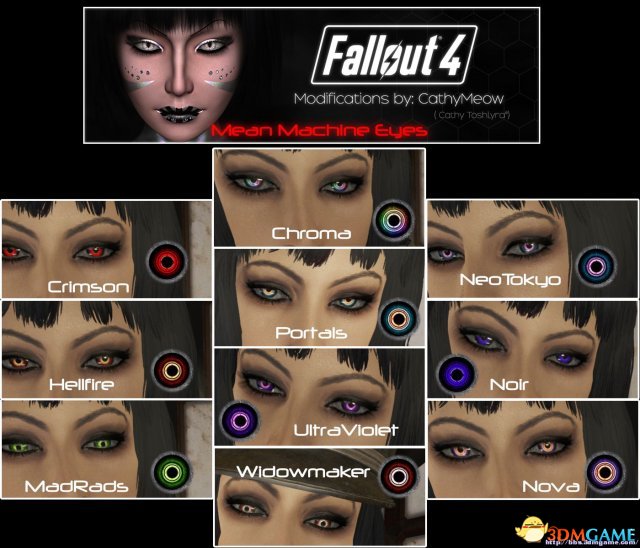 辐射4 人物美化MOD 美瞳MOD 美轮美奂蛇精眼MOD