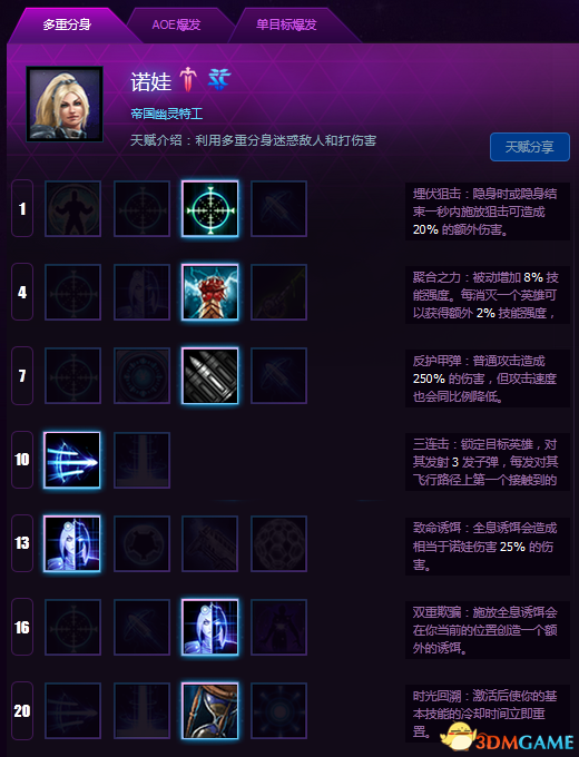 风暴英雄诺娃天赋加点