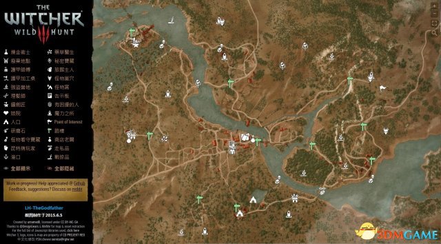 巫师3白果园中文标示地图