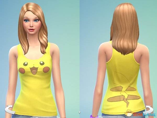 模拟人生4 服装MOD 可爱超萌皮卡丘上衣MOD
