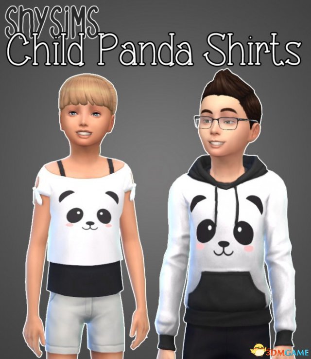 模拟人生4 服装MOD 超可爱儿童款熊猫衬衫MOD