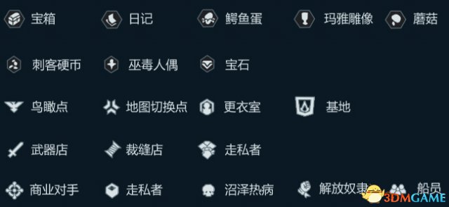 刺客信条：解放HD PC版 收集品及重要地点大地图一览