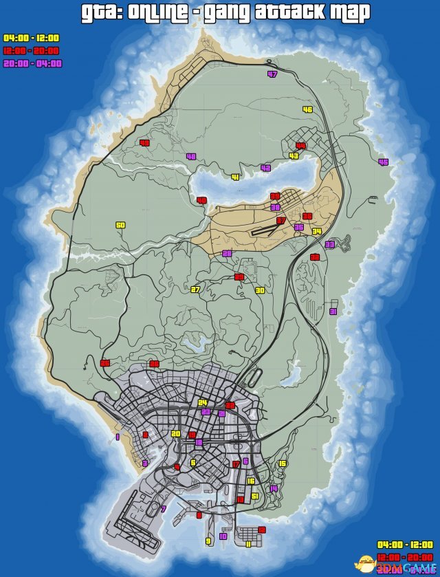 侠盗猎车5GTA5 所有帮派战争出现地点图