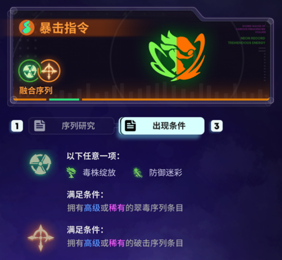 《霓虹序列》翠毒序列的融合序列攻略