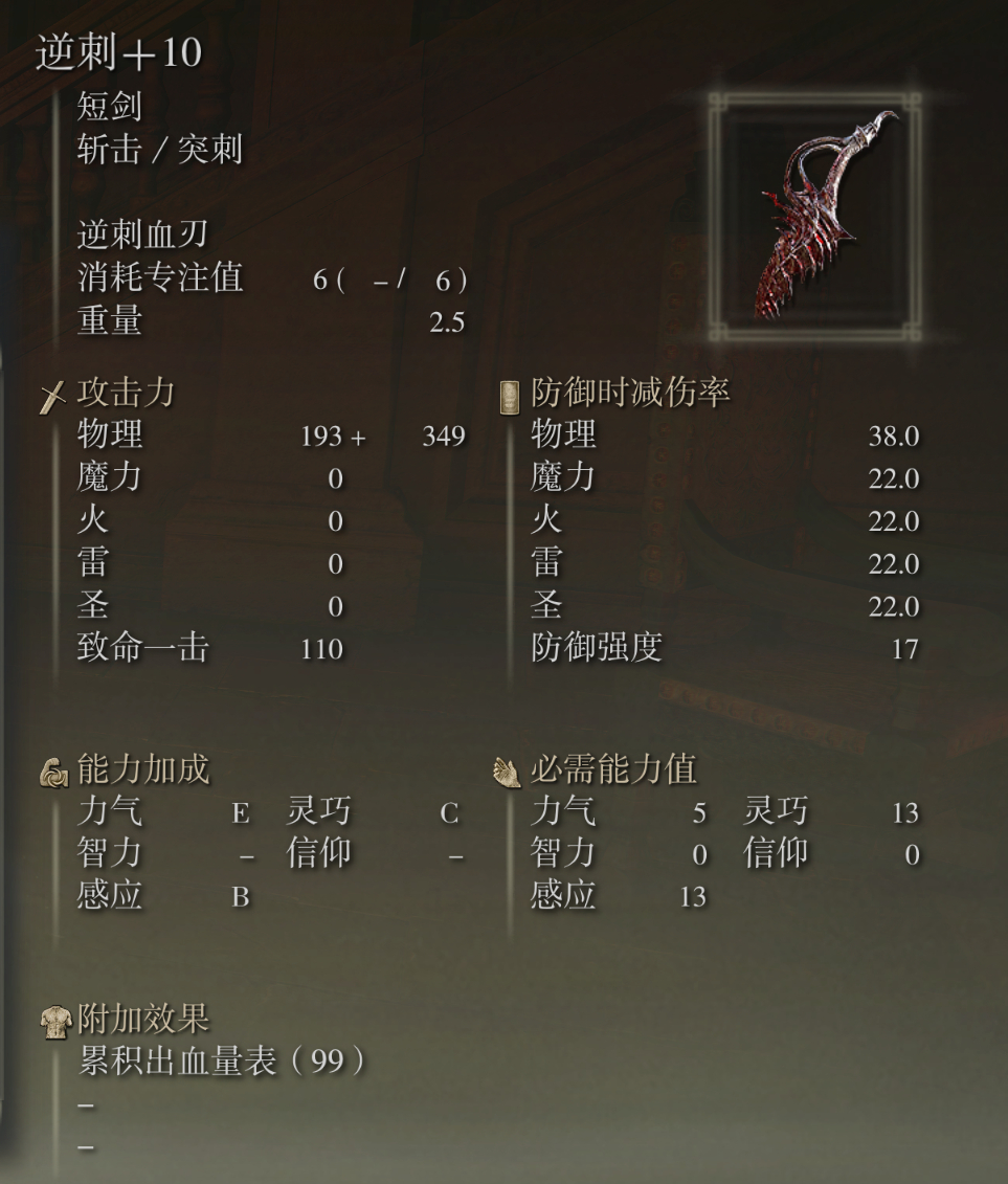 艾尔登法环逆刺武器图鉴