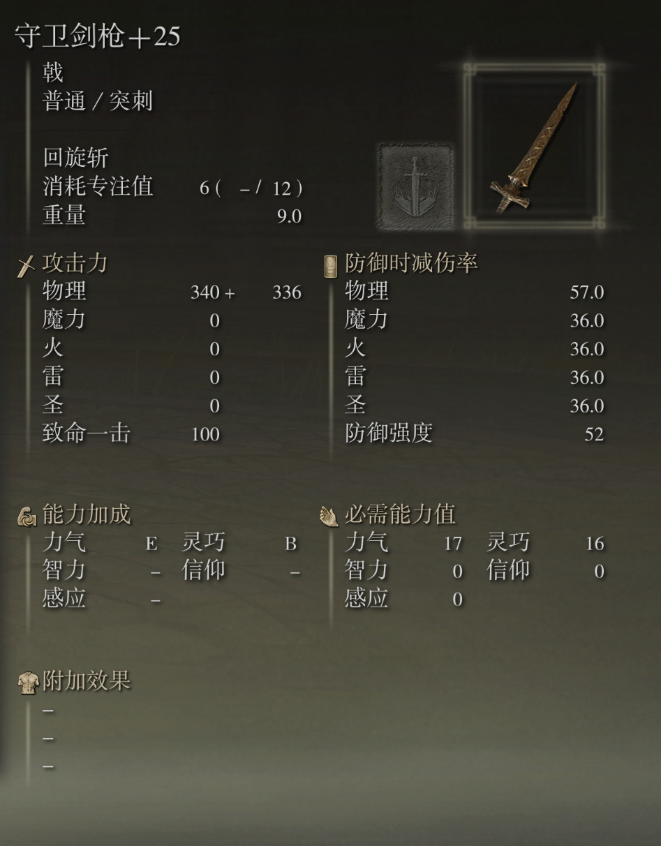 艾尔登法环守卫剑枪武器图鉴