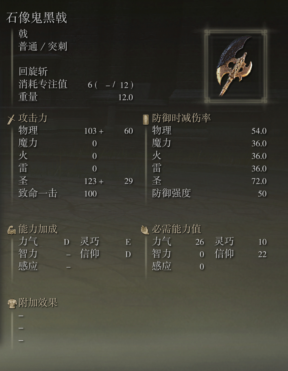 艾尔登法环石像鬼戟武器图鉴